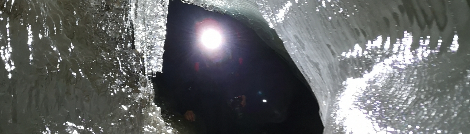 Inside an ice cave, Longyearbyen Svalbard